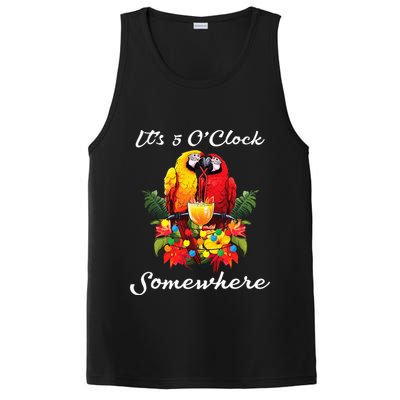 Parrots Drinking Margarita Its 5 Oclock Somewhere Funny PosiCharge Competitor Tank