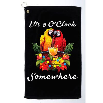 Parrots Drinking Margarita Its 5 Oclock Somewhere Funny Golf Towel