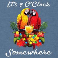 Parrots Drinking Margarita Its 5 Oclock Somewhere Funny Garment-Dyed Sweatshirt