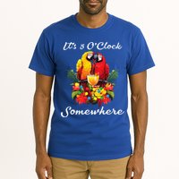 Parrots Drinking Margarita Its 5 Oclock Somewhere Funny Tall T-Shirt