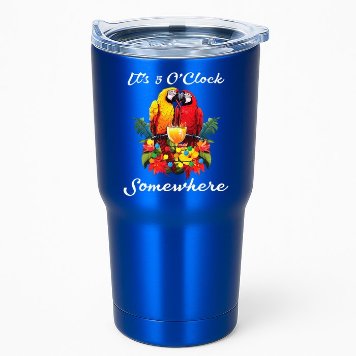 Parrots Drinking Margarita Its 5 Oclock Somewhere Funny Tumbler