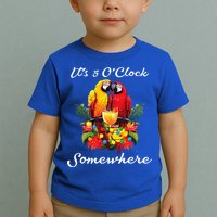Parrots Drinking Margarita Its 5 Oclock Somewhere Funny Toddler T-Shirt