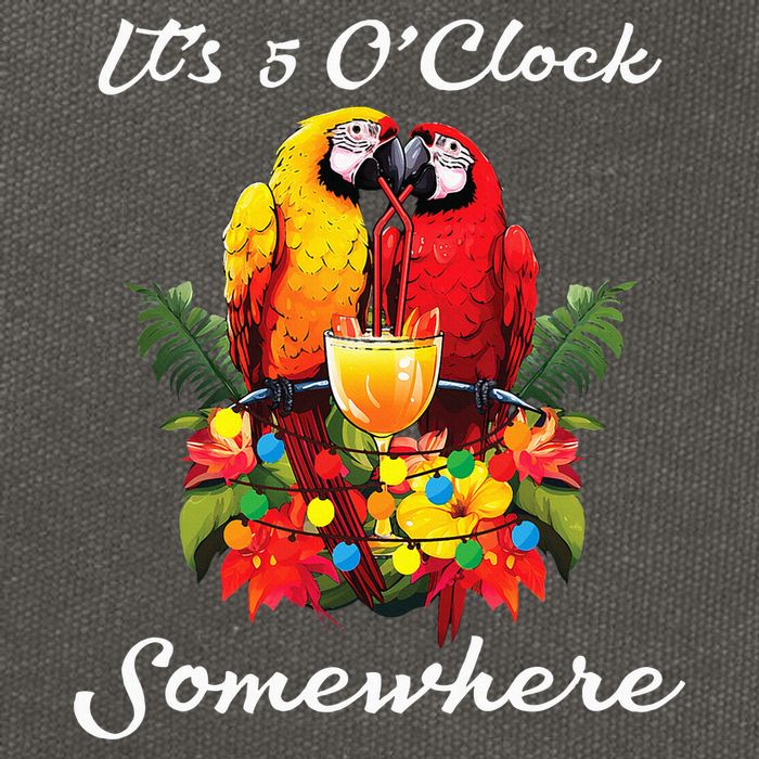 Parrots Drinking Margarita Its 5 Oclock Somewhere Funny Cotton Canvas Backpack