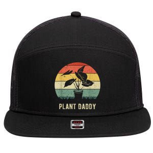 Plant Daddy Nature Botanical Gardener Plant Dad Gardening 7 Panel Mesh Trucker Snapback Hat