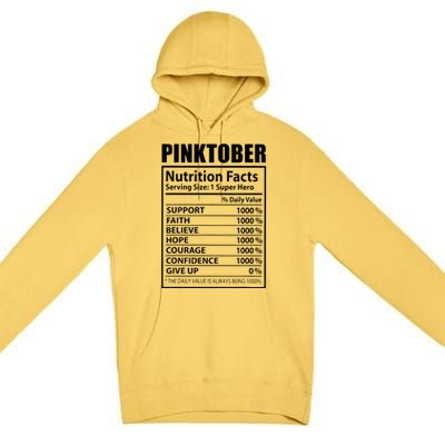 Pinktober Definition Nutrition Facts Breast Cancer Awareness Premium Pullover Hoodie