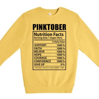 Pinktober Definition Nutrition Facts Breast Cancer Awareness Premium Crewneck Sweatshirt