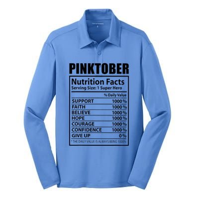 Pinktober Definition Nutrition Facts Breast Cancer Awareness Silk Touch Performance Long Sleeve Polo