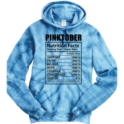 Pinktober Definition Nutrition Facts Breast Cancer Awareness Tie Dye Hoodie