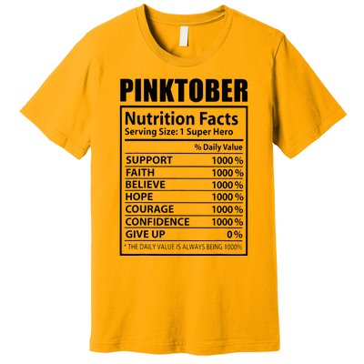 Pinktober Definition Nutrition Facts Breast Cancer Awareness Premium T-Shirt