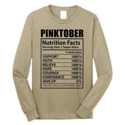 Pinktober Definition Nutrition Facts Breast Cancer Awareness Long Sleeve Shirt