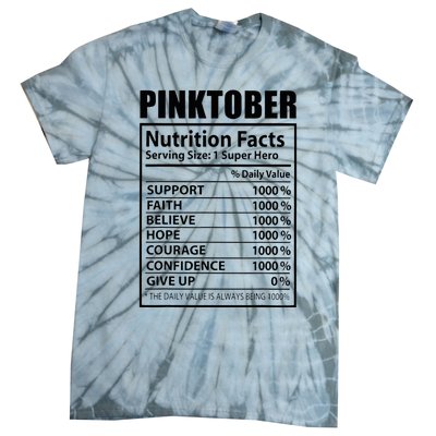 Pinktober Definition Nutrition Facts Breast Cancer Awareness Tie-Dye T-Shirt