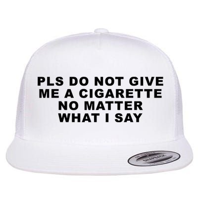 Please Do Not Give Me A Cigarette No Matter What I Say Funny  Flat Bill Trucker Hat