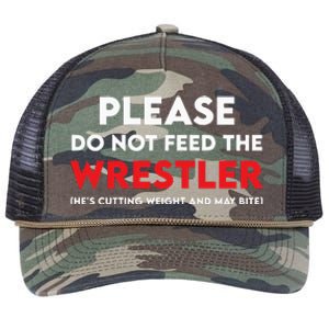 Please Do Not Feed The Wrestler Wrestling  Retro Rope Trucker Hat Cap