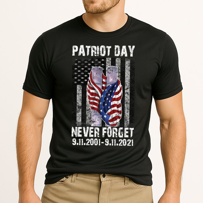 Patriot Day Never Forget 9/11 20th Anniversary Cooling Performance Crew T-Shirt