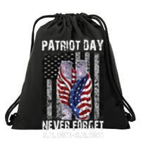 Patriot Day Never Forget 9/11 20th Anniversary Drawstring Bag