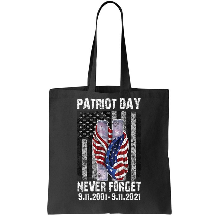 Patriot Day Never Forget 9/11 20th Anniversary Tote Bag