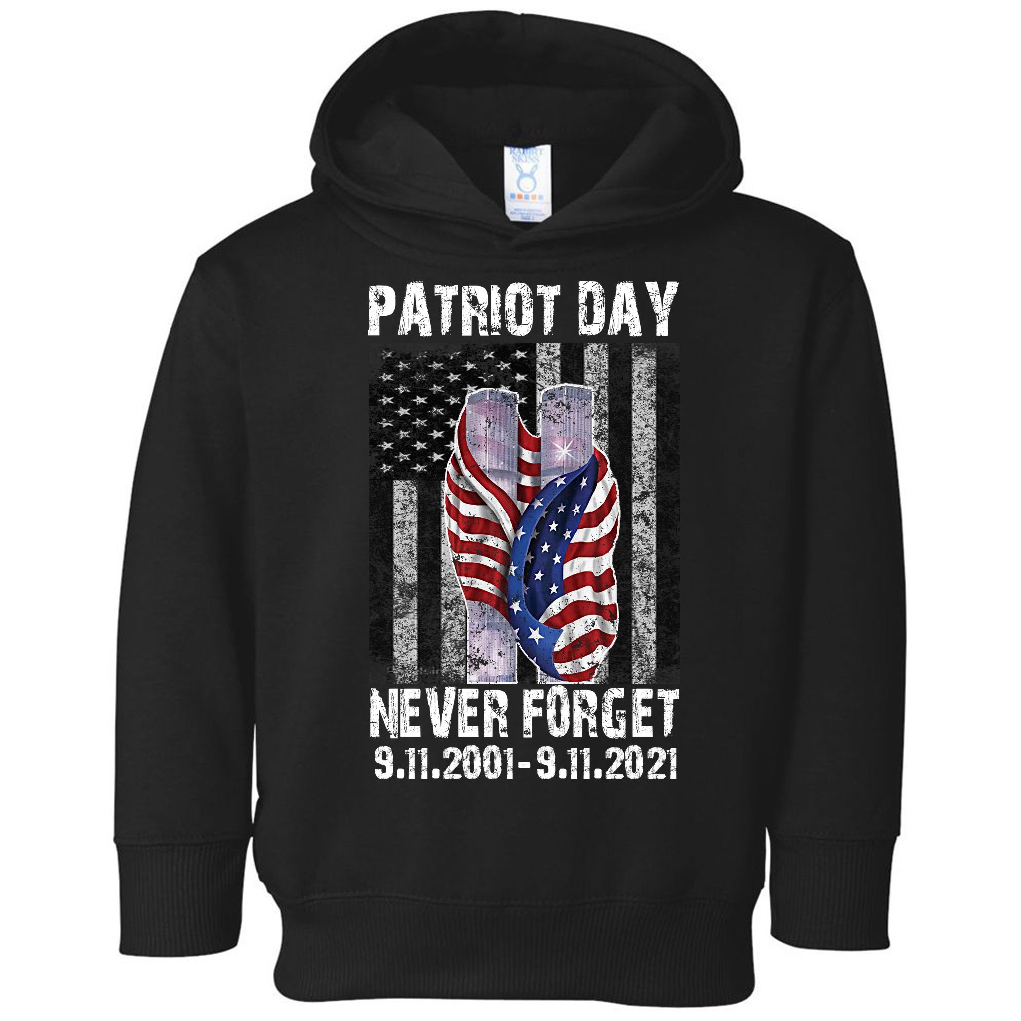 Patriot Day Never Forget 9/11 20th Anniversary Toddler Hoodie