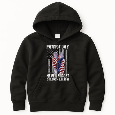 Patriot Day Never Forget 9/11 20th Anniversary Kids Hoodie