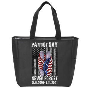 Patriot Day Never Forget 9/11 20th Anniversary Zip Tote Bag