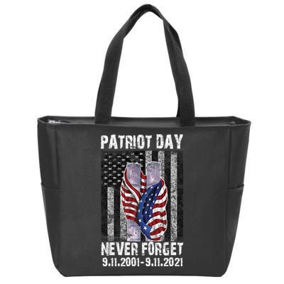 Patriot Day Never Forget 9/11 20th Anniversary Zip Tote Bag