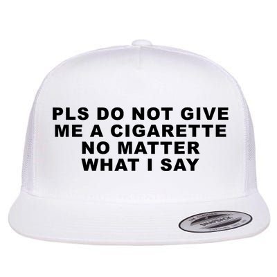 Please Do Not Give Me A Cigarette No Matter What I Say Funny Flat Bill Trucker Hat