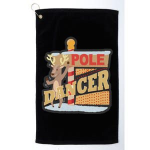 Pole Dancing Naughty Reindeer Gift Platinum Collection Golf Towel