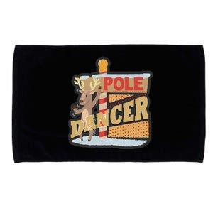 Pole Dancing Naughty Reindeer Gift Microfiber Hand Towel