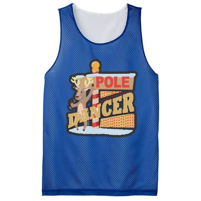 Pole Dancing Naughty Reindeer Gift Mesh Reversible Basketball Jersey Tank