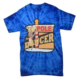 Pole Dancing Naughty Reindeer Gift Tie-Dye T-Shirt