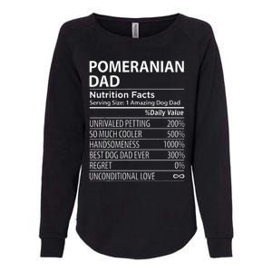 Pomeranian Dad Nutrition Facts Funny Pomeranian Dog Owner Womens California Wash Sweatshirt