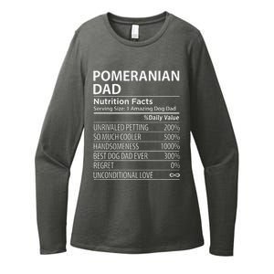 Pomeranian Dad Nutrition Facts Funny Pomeranian Dog Owner Womens CVC Long Sleeve Shirt