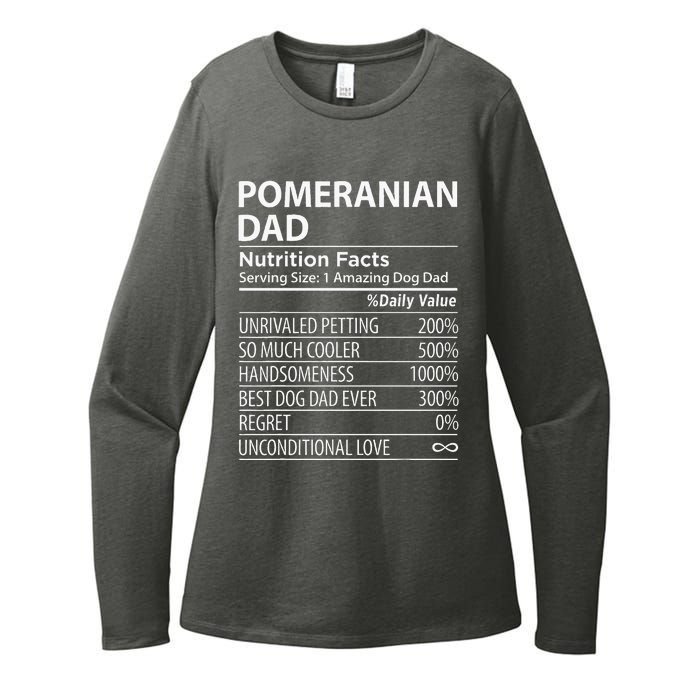 Pomeranian Dad Nutrition Facts Funny Pomeranian Dog Owner Womens CVC Long Sleeve Shirt