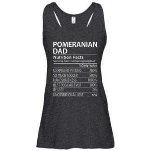 Pomeranian Dad Nutrition Facts Funny Pomeranian Dog Owner Ladies Essential Flowy Tank