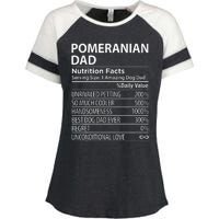 Pomeranian Dad Nutrition Facts Funny Pomeranian Dog Owner Enza Ladies Jersey Colorblock Tee