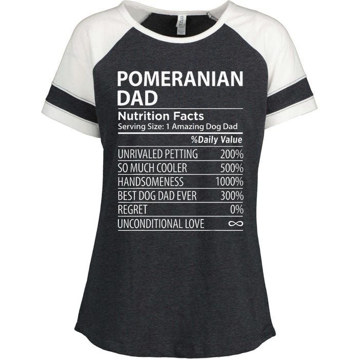 Pomeranian Dad Nutrition Facts Funny Pomeranian Dog Owner Enza Ladies Jersey Colorblock Tee