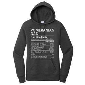 Pomeranian Dad Nutrition Facts Funny Pomeranian Dog Owner Women's Pullover Hoodie