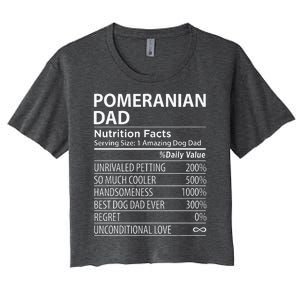 Pomeranian Dad Nutrition Facts Funny Pomeranian Dog Owner Women's Crop Top Tee