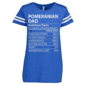 Pomeranian Dad Nutrition Facts Funny Pomeranian Dog Owner Enza Ladies Jersey Football T-Shirt