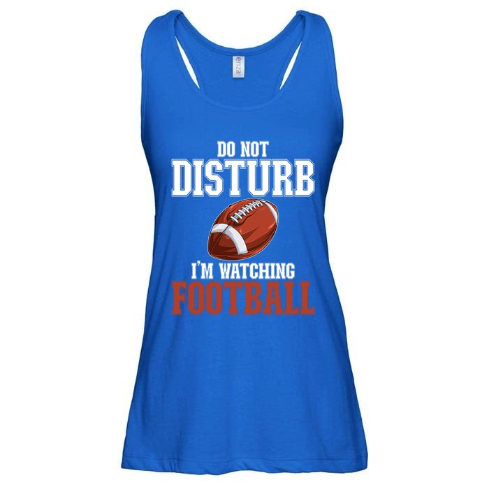 Please Do Not Disturb I'm Watching Football Funny Gift Ladies Essential Flowy Tank