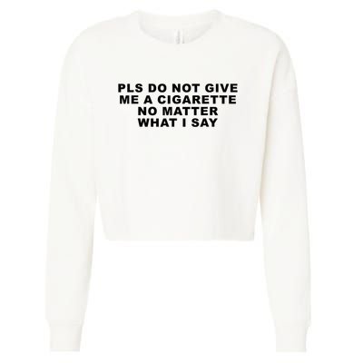 Please Do Not Give Me A Cigarette No Matter What I Say Funny Cropped Pullover Crew