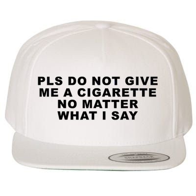 Please Do Not Give Me A Cigarette No Matter What I Say Funny Wool Snapback Cap