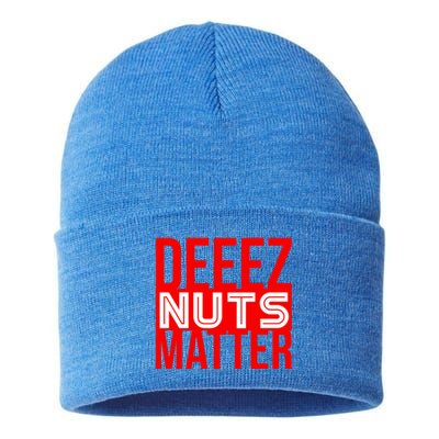 Patriotic Deez Nuts Matter Political Joke Black Lives Xmas Funny Gift Sustainable Knit Beanie