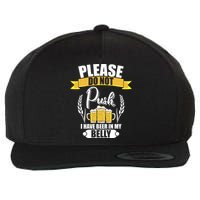 Please Do Not Push I Have Beer In My Belly Gift Wool Snapback Cap