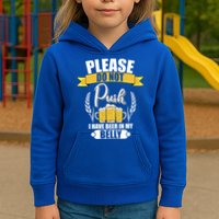 Please Do Not Push I Have Beer In My Belly Gift Kids Hoodie