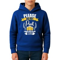 Please Do Not Push I Have Beer In My Belly Gift Kids Hoodie