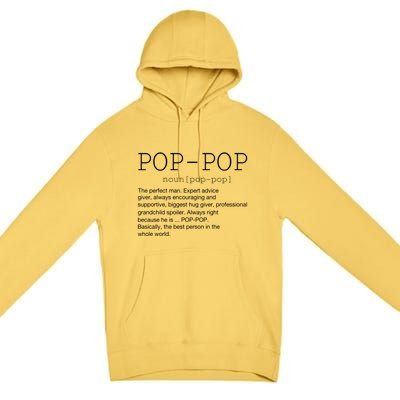 PopPop Definition Noun Grandpa Grandparents Day Funny Gift Premium Pullover Hoodie