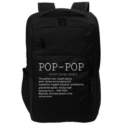 PopPop Definition Noun Grandpa Grandparents Day Funny Gift Impact Tech Backpack