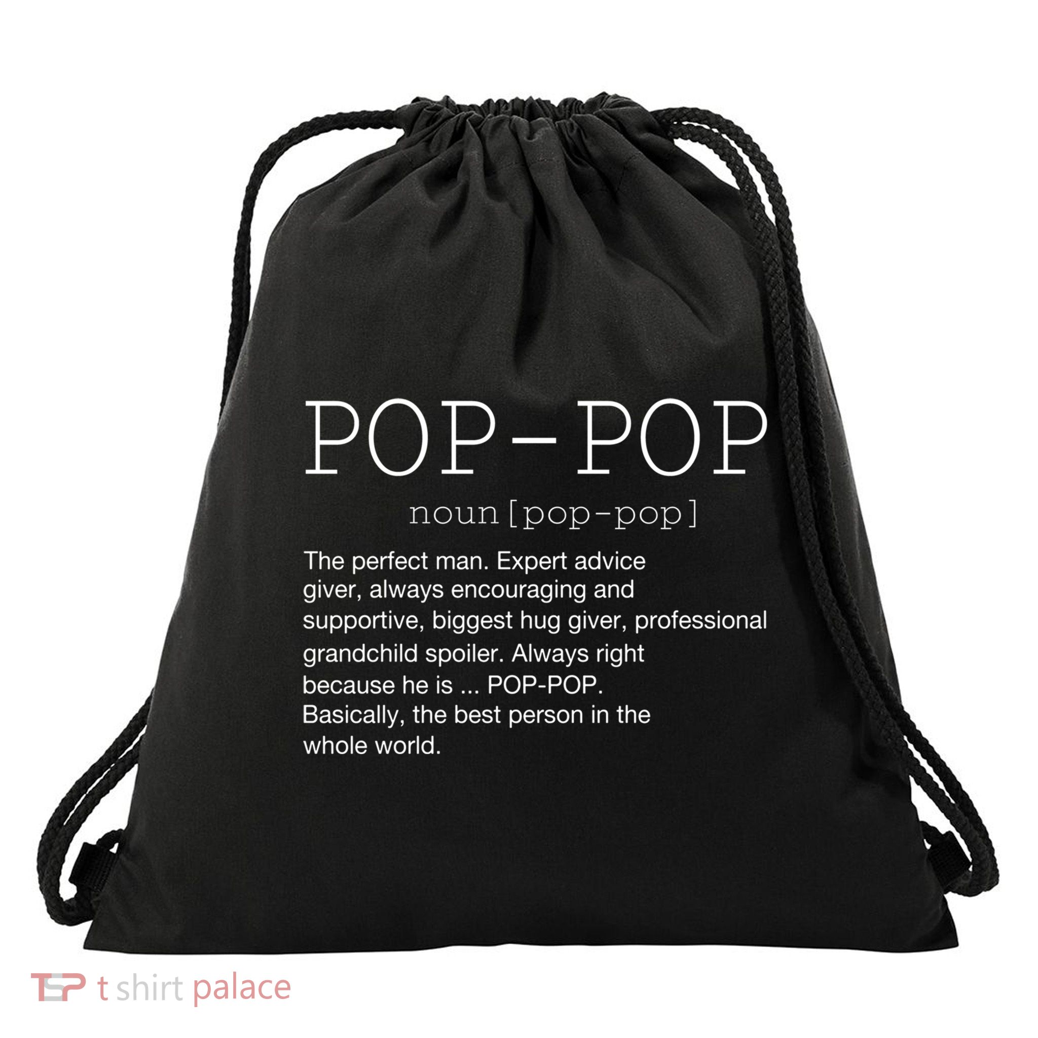 PopPop Definition Noun Grandpa Grandparents Day Funny Gift Drawstring Bag