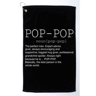 PopPop Definition Noun Grandpa Grandparents Day Funny Gift Golf Towel