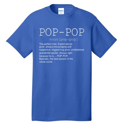 PopPop Definition Noun Grandpa Grandparents Day Funny Gift Tall T-Shirt